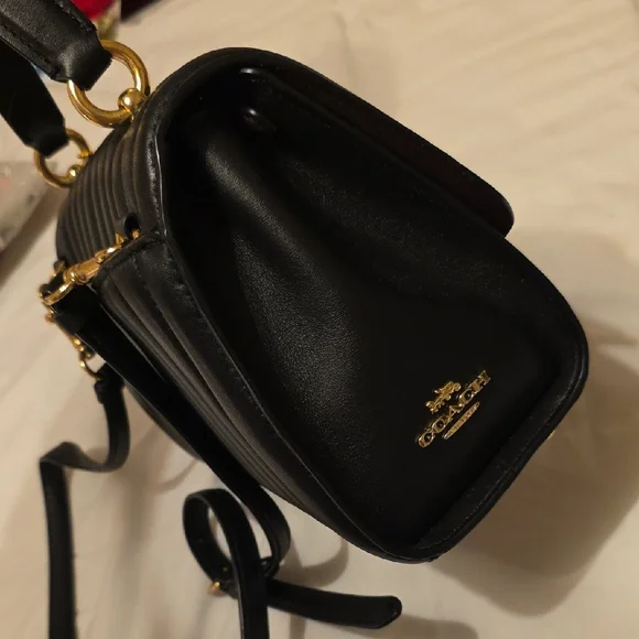 Coach Black Quilted Top Handle Shoulder Bag - Picture 2 of 9